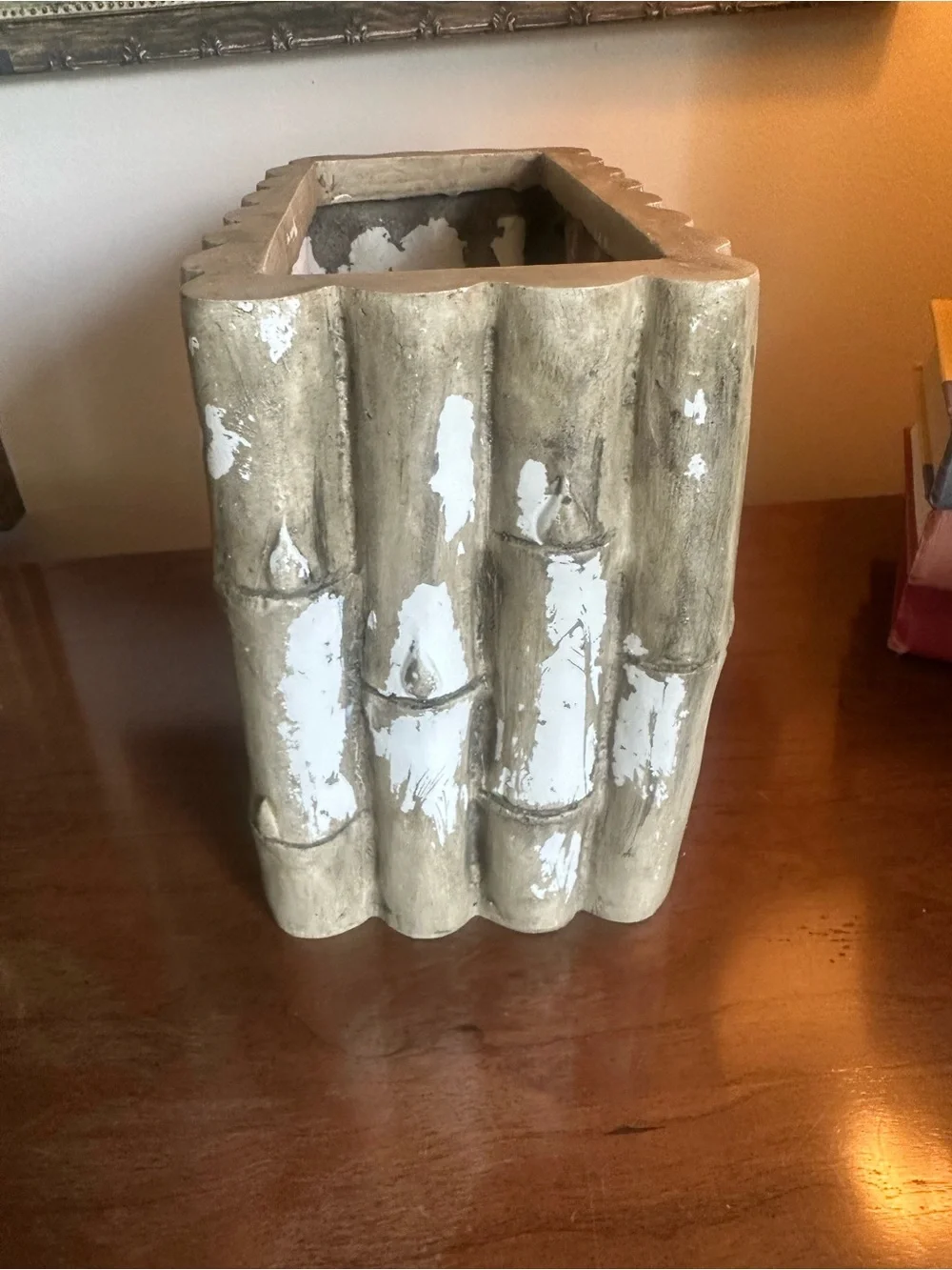 Vintage Faux Bamboo Ceramic Planter